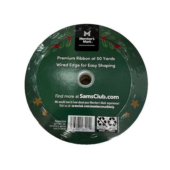 Member's Mark Premium Wired Edge Christmas Tree Ribbon 1.5" Wide x 50 Yards NEW - Picture 3 of 6